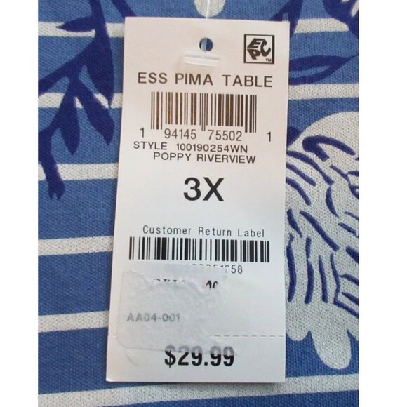 Style & Co Women's Plus Size 3/4 Sleeve Knit Top, Blue Striped Floral, 3X - Picture 4 of 6